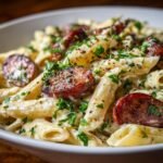 Creamy Kielbasa Sausage Pasta Skillet2