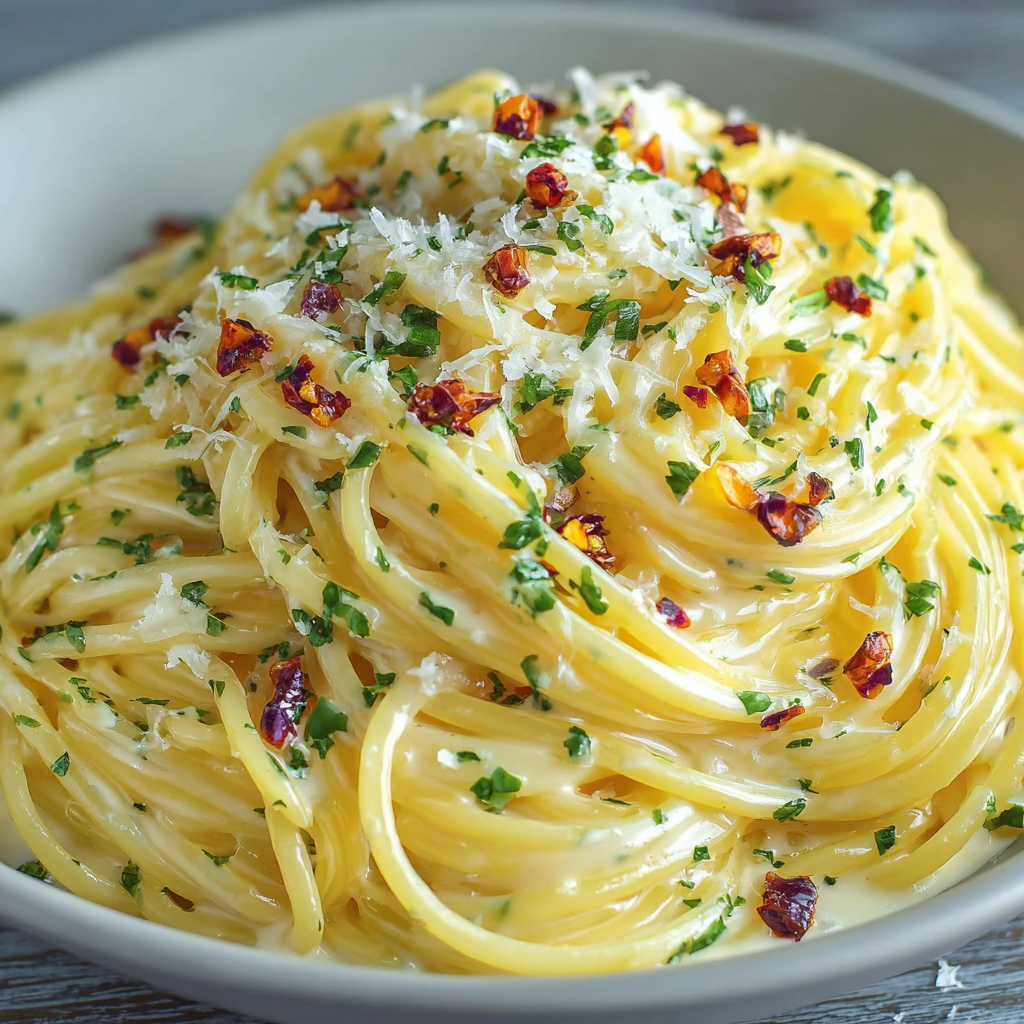 Creamy Alfredo Pasta with a Japanese Miso Twist --ar 1:1 --p z44kuos srvb5hr