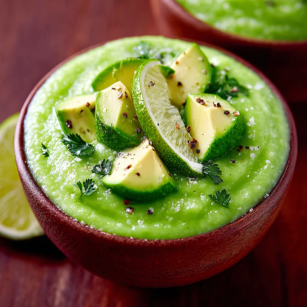 Chilled Avocado and Cucumber Soup with Lemongrass