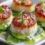 Miso-Brown Butter Scallops on a Sage Leaf