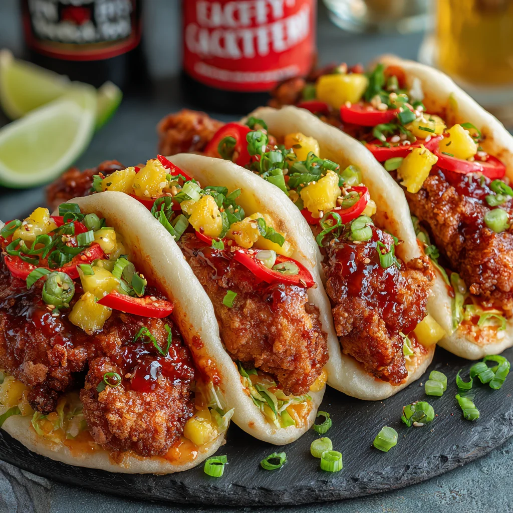 2. Gochujang-Glazed Korean Fried Chicken Bao